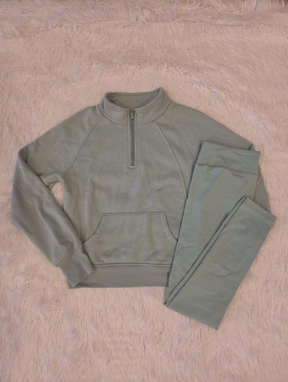 The Children's Place Pullover Sweatshirt & Leggings Mint Green Girls Size 10/12